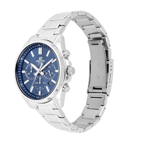 Casio Edifice EFV-650D-2AVUDF Blue Analog Dial Silver Stainless Steel Band Men's Watch Chronograph 100M Water Resistant ED597 - Image 7