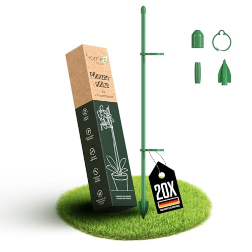 Homez Pflanzenstütze & Rankhilfe – 20er Set inkl. 40 Clips...