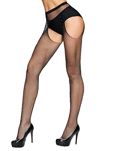 Fishnet Stockings Rhinestone Tights Pantyhose Women's Sexy Sparkle Stockings2