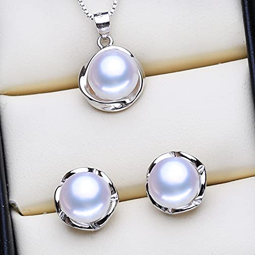 Parure perles d'eau douce collier et boucles en argent 925
