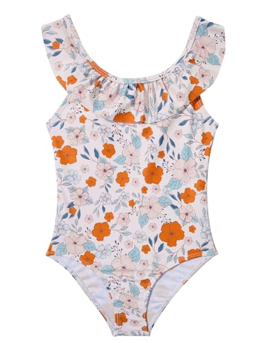 Century Star Girls Toddler Cute One Piece Swimsuits Bathing Suit Little Kids Swimwear Quick Dry Ruffle Floral