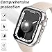 HANKN 2 Pack Hard Case for Apple Watch Series 9 8 7 41mm Tempered Glass Screen Protector Case, Full Coverage Button Shockproof Cover Wireless Charging Compatible Bumper (Orange+Orange, 41 mm)