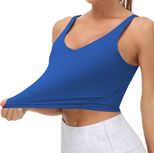 Image of THE GYM PEOPLE Womens' Sports Bra Longline Wirefree Padded with Medium Support