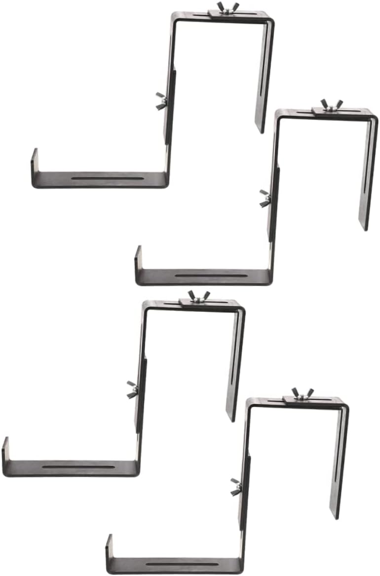 TOYANDONA Railing Flower Pot Bracket for Outdoor Garden 4PCS Heavy Duty Planter Box Holder Detachable Base Compatible Square Planters