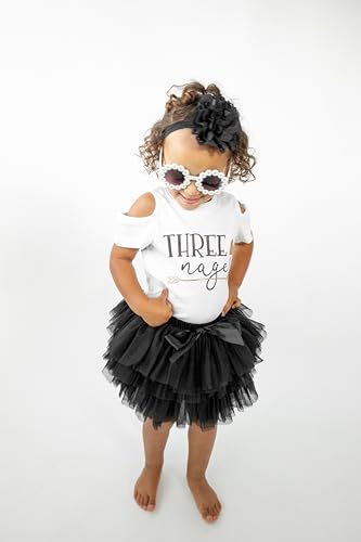 Luke and Lulu Threenager Birthday Outfit – Third Birthday Outfit Girl with Tutu Skirt – Clothes for 3 Year Old – Size 3T/4T4
