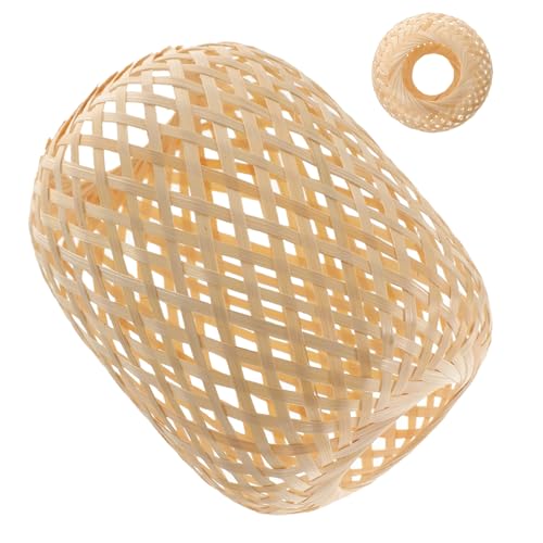 CTIRCHIU 竹編ランプシェード 軽量耐久 ペンダントライトカバー 目に優しい光拡散 和風装飾 吊り下げ用多用途シェード