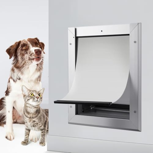 Cowiewie Pet Door for Wall, Double Flap Dog Door with All-Metal F...
