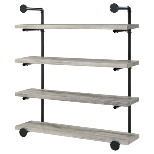 Coaster Home Furnishings Elmcrest 39-inch 4-Shelf Wall Bookshelf Grey Driftwood 804427 - Image 9