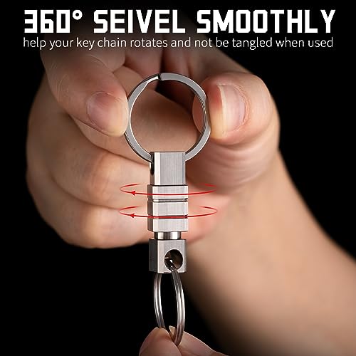 Image of TISUR Titanium Quick Release Keychain, Retractable Key Chain Detachable Keychain Clip，Pull Apart Key Rings for Men Women