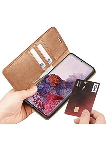 Image of Dkandy for Oneplus 11R 5G, Vintage Leather Flip Wallet Case Stand with Card Holder & Magnetic Closure Flip Cover for Oneplus 11R 5G - (Vintage Tan)