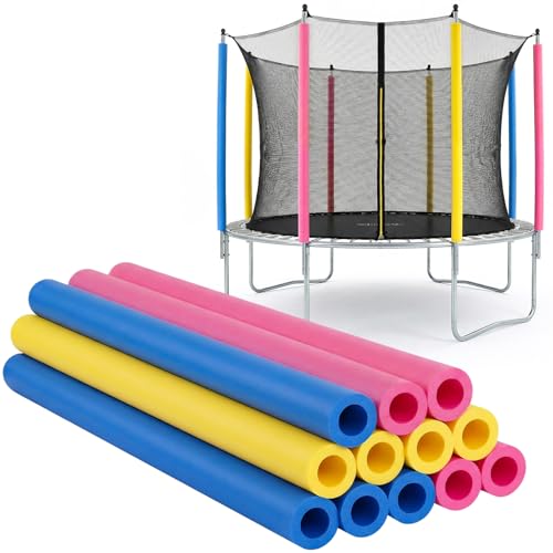 UNIFAMILY 12 fundas de goma para poste de cama elástica coloridas, postes de repuesto para trampolín de 1.26 pulgadas de diámetro, fundas protectoras de goma para una protección segura, accesorios de