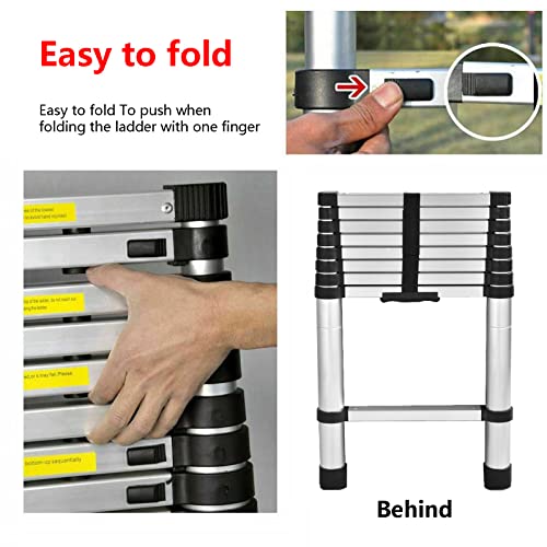 Aluminum Telescoping Ladder - 16FT Extension Ladder with Locking Mechanism, 330 Pound Capacity