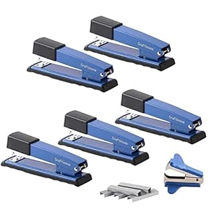 Craftinova Stapler, Metal Desktop Stapler, 25 Sheet Capacity Desktop Stapler, Stapler Heavy Duty, with 2000 Staples & Stapler Remover, Office Stapler, 5 Pack