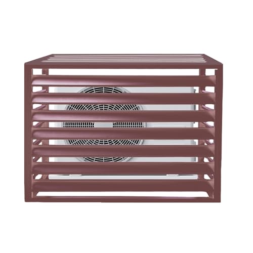 Cubierta de aluminio para aire acondicionado exterior, resistente a la intemperie, protector de unidad de aire acondicionado para jardín y patio, caja de basura, duradera y elegante (color: )