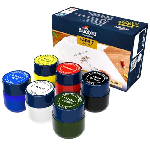 Bluebird BB-FP 6-Pack Fabric Paint, Primary Colors cover