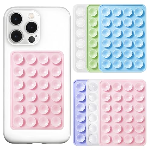 Anteel 6 Pack Silicone Suction Phone Case Adhesive Mount, Strong