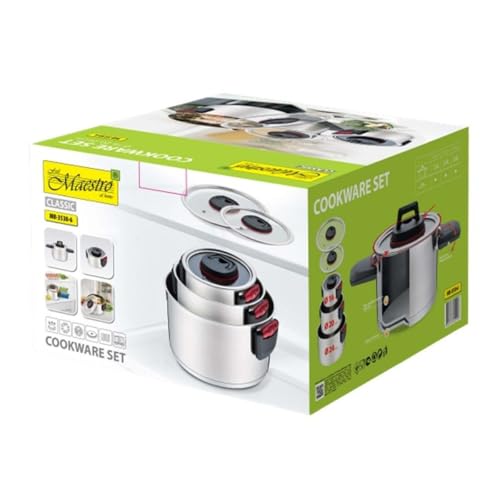 Maestro MR-3530-6 Topfset mit klappbaren Griffen, 6-teiliges Kochgeschirr