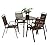 5 Pieces Patio Dining Set,All Weather Outdoor Table and Chairs Set for 4,Square Table and 4 Plastic Armrest Chairs Steel Frame Bistro Table Set for Backyard, Balcony, Porch, Deck, Garden (Brown)