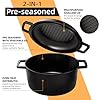 Cast Iron Dutch Oven Pot with Skillet Lid – Pre-Seasoned – Skillet Lid Cooking Pan– PFAS-Free –Umite Chef Cast Iron Skillet Cookware for Bread, Frying, Baking – Dual Handles – Oven, Grill, Campfire & Stovetop Safe – Durable & Non-Toxic, 5QT #1