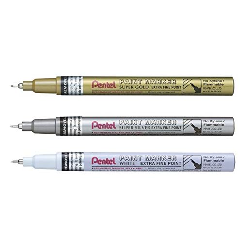 Pentel MFP10 set Paint Marker punta extra fina 0,6 mm 3 unidades dorado/plata/blanco