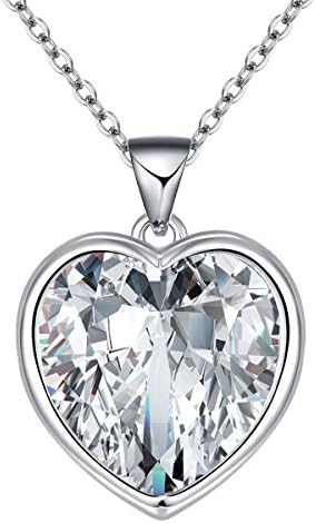 IXIQI Heart of the Ocean White Crystal Heart Infinity Love Locket Can Open for Photo
