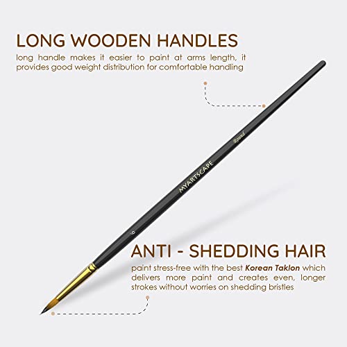 Myartscape Paint Brushes - 15 Pc Brush Set For Watercolor, Acrylic, Oil & Face Painting | Long Handle Artist Paintbrushes With Travel Holder (Cool Blue) With Gifting Box | Art Supplies #TOP6