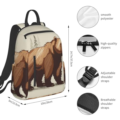 Casual Backpack for Women Men Animal Bear Lightweight Daypack Large Capacity Nurse Bag4