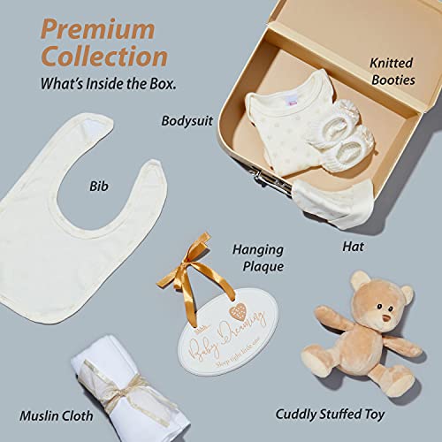 Baby Box Shop Baby Shower Gifts Unisex - 9 Baby Essentials, Baby Gift for Baby Shower - Unisex Newborn Gifts - Neutral Newborn Gifts, Newborn Unisex Gift Set - Cream