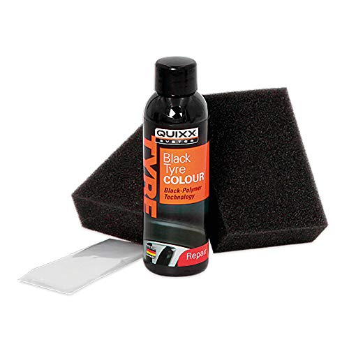 Teinture pneu noir Quixx produit entretien caoutchouc et protection flanc voiture