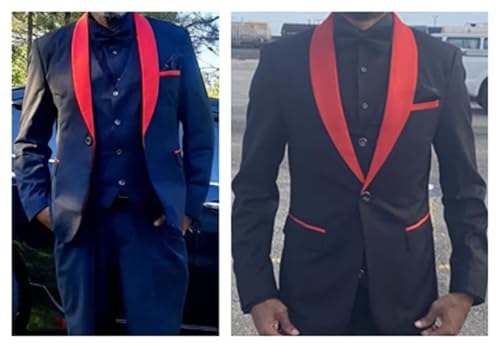 Formal Men Suit 3 Piece Slim Fit Men's Tuxedo Suits for Party Prom Blazer Jacket Suit Vest Pants Set4