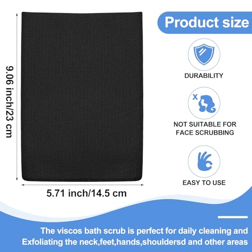 Image of Tatuo 12 Pack Korean Exfoliating Mitts, Italy Towel,9.5 x 5.7 in,Black