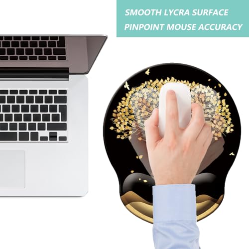 Mouse Pad with Wrist Support, Ergonomic Mouse Pad with Memory Foam Wrist Rest Cushion, Non-Slip Rubber Base Gaming Mice Pad for Home Office Computer Laptop, Tree - Thumbnail 7