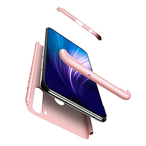 Jardire Funda Compatibles Xiaomi Redmi Note 8-Oro Rosa, Robusto y Duradero 3 en 1 Duro PC Funda Protectora Caja Anti-Dactilares Bumper Skin cojín [HD Vidrio Templado Redmi Note 8 Xiaomi]