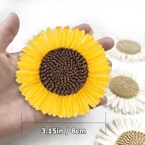 YIXIPAZH Flower Charms for Bogg Bag, Cute Decorative Daisy Charms for Handbag, Beach Tote, Raffia Flower Accessories2