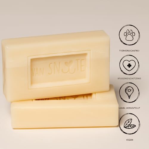 Van Snuute Fellseife 100g - Sanftes Hundeshampoo & Katzenshampoo mit Mandelöl - Allergenfreies Parfum, pH-Neutral & umweltfreundlich - Für weiches und geschmeidiges Fell - Kompostierbare Verpackung