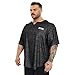 Men's Gym T-Shirt Active Wear Bodybuilding Lifting Oversize Rag Top | Towel Texture, Cotton Training Top (Black, M)