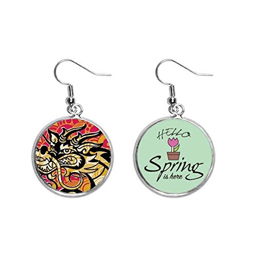 Pendientes de dragón chino en negro de alta fidelidad: joyería de diseño asiático