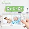 Blemil Babyphone vidéo avec 2 caméras et audio, 6 IPS grand écran divisé, télécommande panoramique/inclinable/zoom, caméra de surveillance vidéo avec vision nocturne claire et autonomie de la batterie