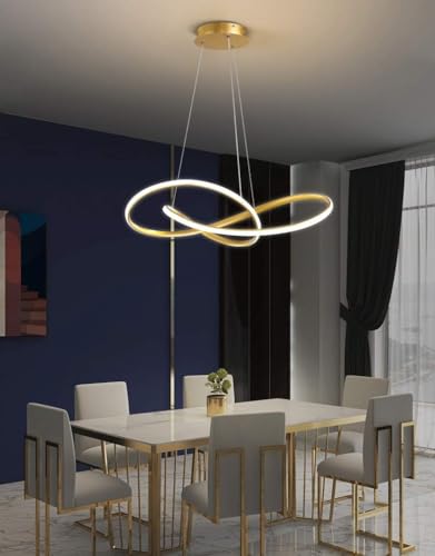 Image of Metal Creative Design 3 Light LED Chandelier Pendant Lamp for Living Room & Dining Table Ceiling Light for Home, Bar & Hotel (0002 Gold Chandelier)