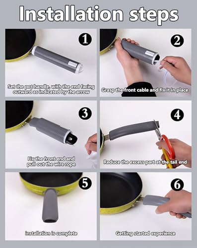 Image of Upgraded Silicone Pan Handle Sleeve - Heat-Resistant&Non-Slip Cast Iron Handle Cover for Pots and Pans - Multipurpose Kitchen Protection(2pcs Small)