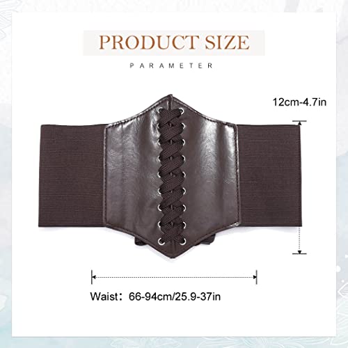 Asooll Wide Elastic Corset Belts Vintage Lace up Waist Belt Party Prom Costume Clothing Dress Waist Belts for Women3