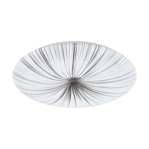 Plafonnier LED Nieves Eglo en acier argenté et blanc de 51 cm de diamètre