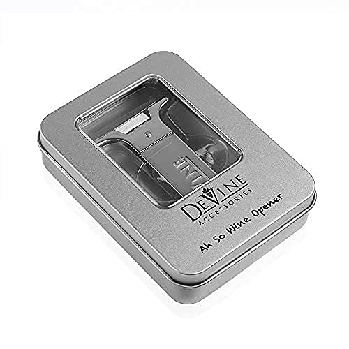 Devine- Ah So Wine Opener For Vintage Bottles - Two-Prong Cork Puller & Corker With Sleek Case - Great Gift Idea #TOP1