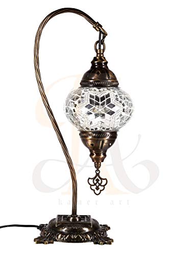 Fait à la main mosaïque Table/lampe de bureau, DE superbes marocain Style ottoman, boule chinoise Unique, col de cygne Série, grande taille