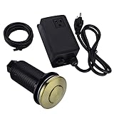 BESTILL Sink Top Air Switch Kit for Garbage Disposal, Brushed Gold (Long Button with Brass Cover)