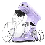 YOPOWER Stand Mixer, Purple Electric Food Mixer, 6-Speed Food Processor, Kitchen Machine with Dough Hook, Whisk & Beater, Kitchen Dough Mixers for Baking, Cake,Pizza and Most Home Cooks