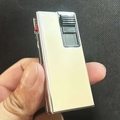 Image of Windproof Jet Flame Refillable Slide Button Cigarette Lighter Pocket Lighter (Silver)