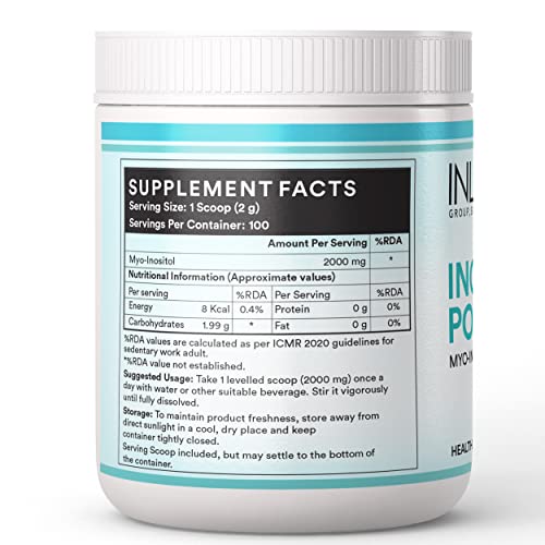 INLIFE Myo Inositol Powder Supplement 2000mg for PCOS, Helps Manage Irregular Periods, Insulin Resistance, Relaxation, Women & Men, 200g - Image 4