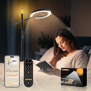 GLOWRIUM-H1 Smart LED 10000 lux Light Happy Therapy Floor Lamp, App and Remote Control, Mood Lighting, Sleep Aid and Wake Up, Sad lamp, Modern Floor Lamp for Living Room, Bedroom,and Office