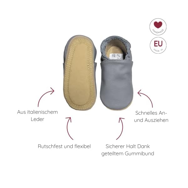 HOBEA-Germany Kitaschuhe Safestep, Kinderhausschuhe, Lederschuhe – Bild 8